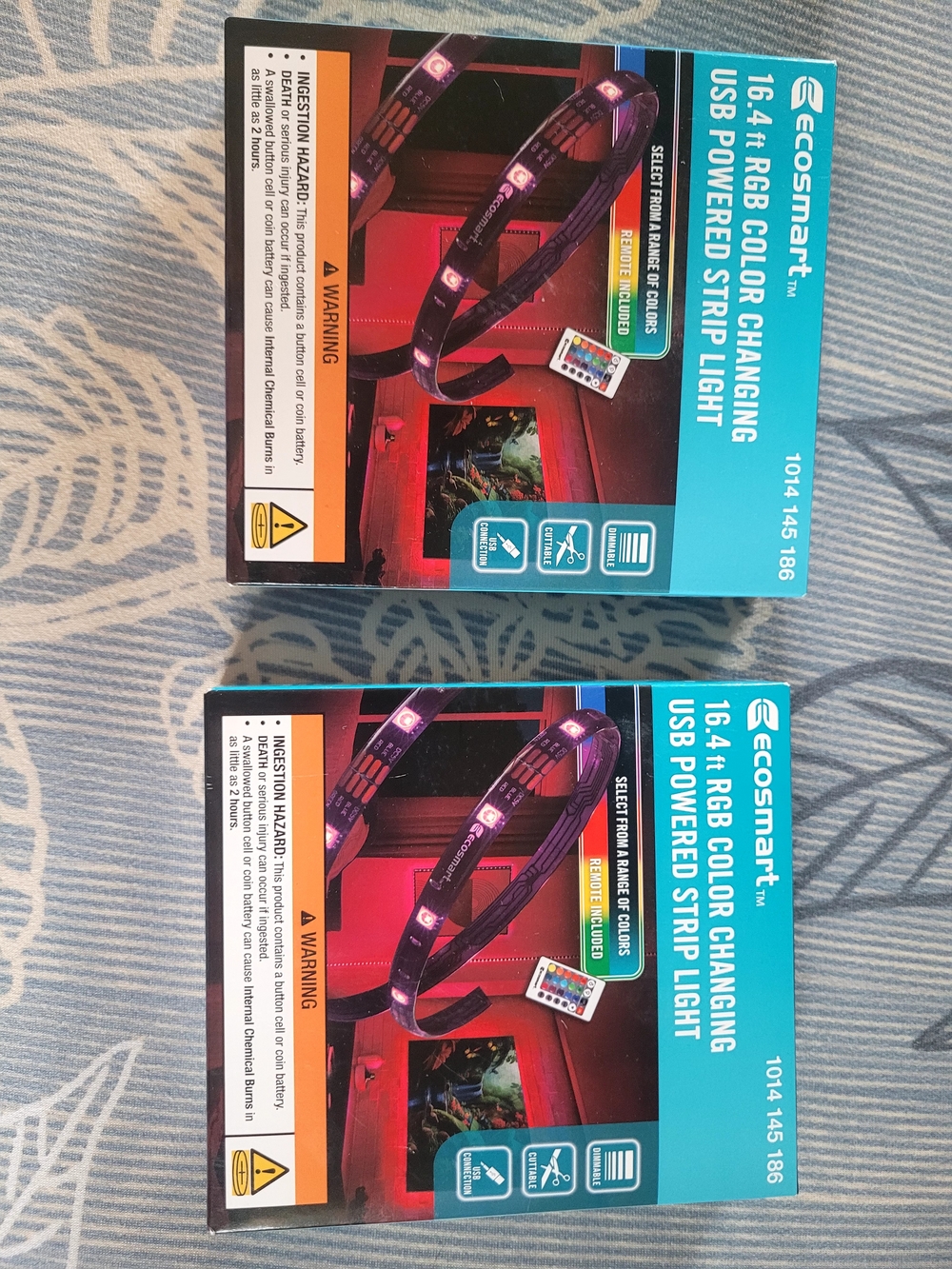 Ecosmart RGB Color Changing USB LED Strip Light - Teal Box